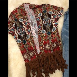 Cardigan with fringe